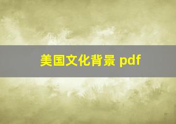 美国文化背景 pdf